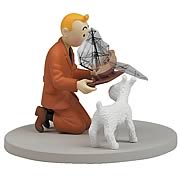 Adventures of Tintin Holding The Unicorn Box Cover, Not Mint